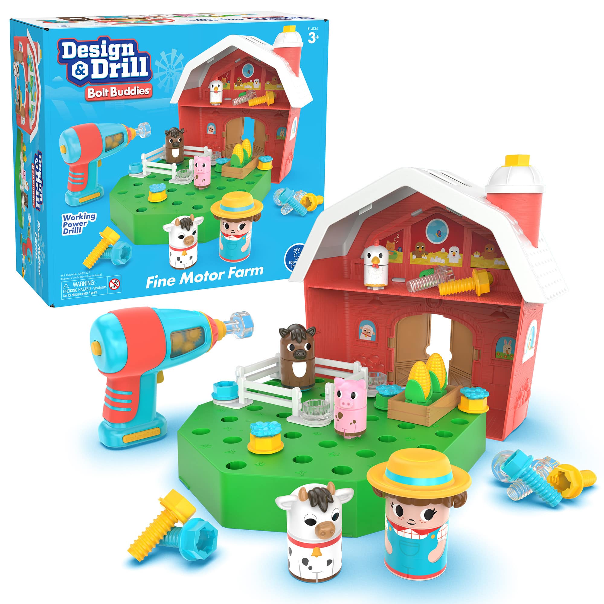 Educational Insights Design & Drill® Bolt Buddies® Fine Motor Farm